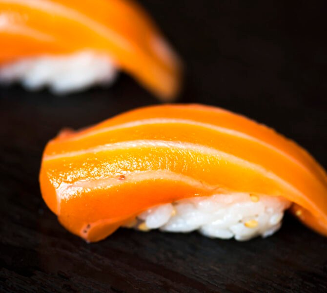 Salmon sushi japanese food healthy